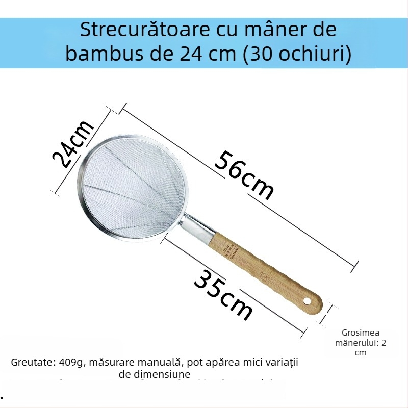 Sită de bucătărie din oțel inoxidabil, mare, cu plasă fină