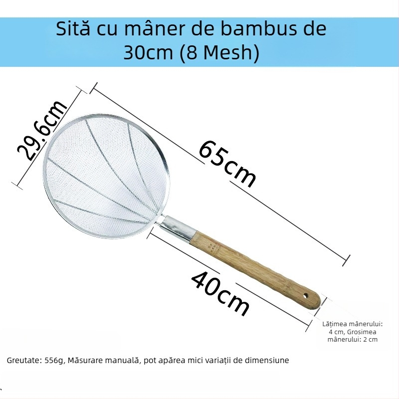 Sită de bucătărie din oțel inoxidabil, mare, cu plasă fină