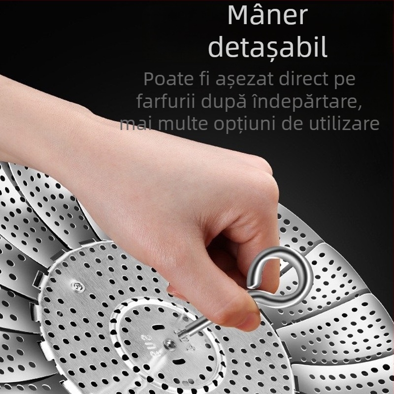 Suport pentru abur din oțel inoxidabil 304, extensibil, grilă de abur îngroșată pentru bucătărie, multifuncțional, telescopic