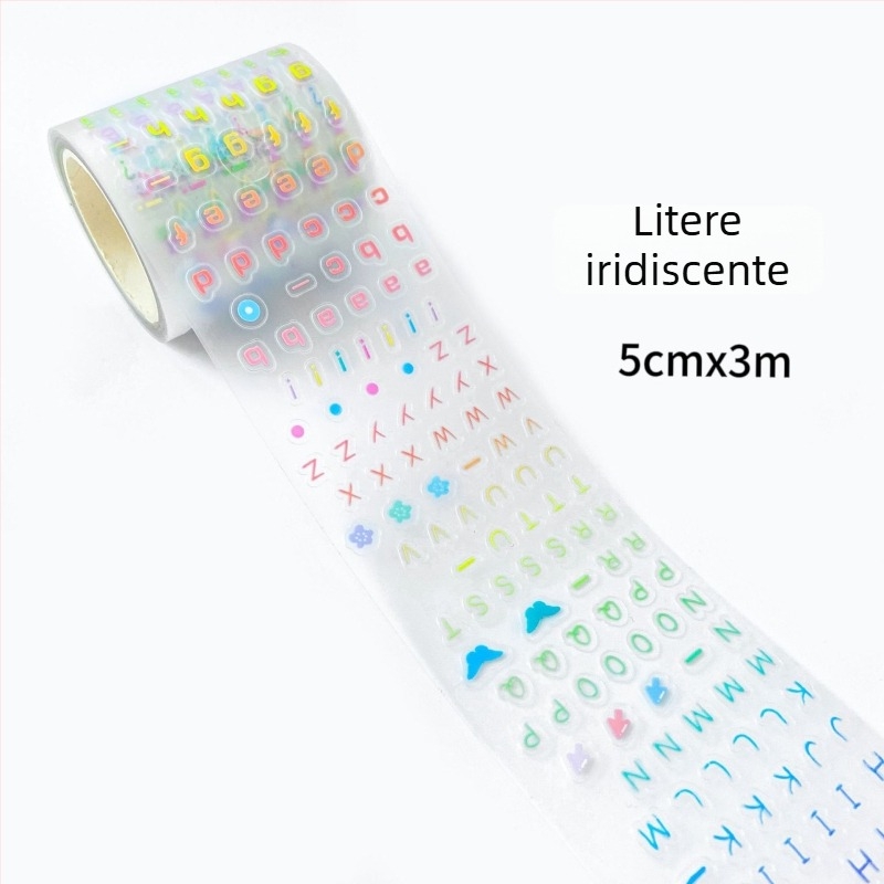 Bandă transparență irizată pentru planner, cu autocolante DIY decupate