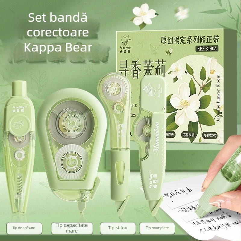 Set corector Kaba Bear pentru elevi – capacitate mare, design elegant, mișcare lină, fără blocări, versiune capibara