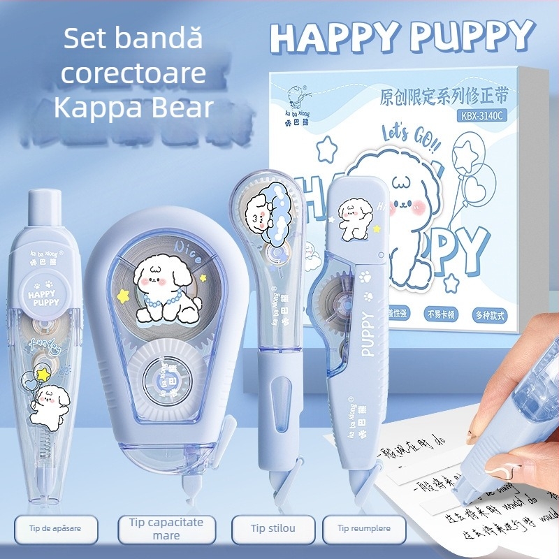 Set corector Kaba Bear pentru elevi – capacitate mare, design elegant, mișcare lină, fără blocări, versiune capibara