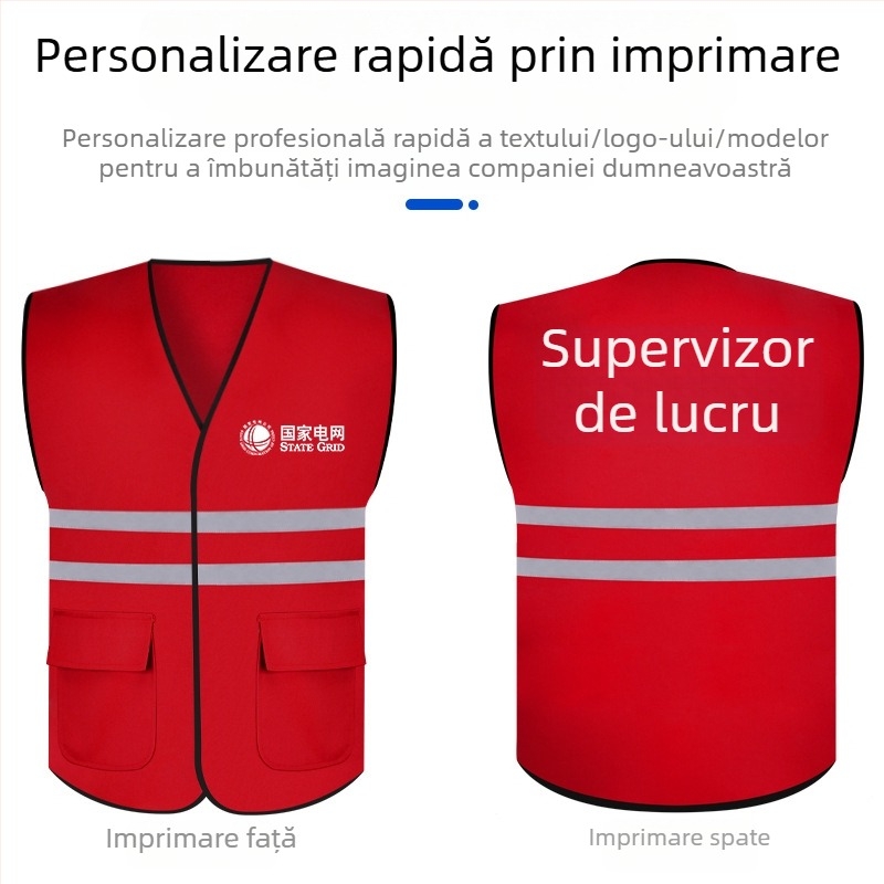 În stoc: vestă reflectorizantă din bumbac 100% anti-statică pentru personalul de salubritate, echipament de protecție pentru construcții electrice cu avertizare la explozie