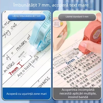 Deli bandă corectoare 7 mm silențioasă pentru elevi, capacitate mare, aplicație fină
