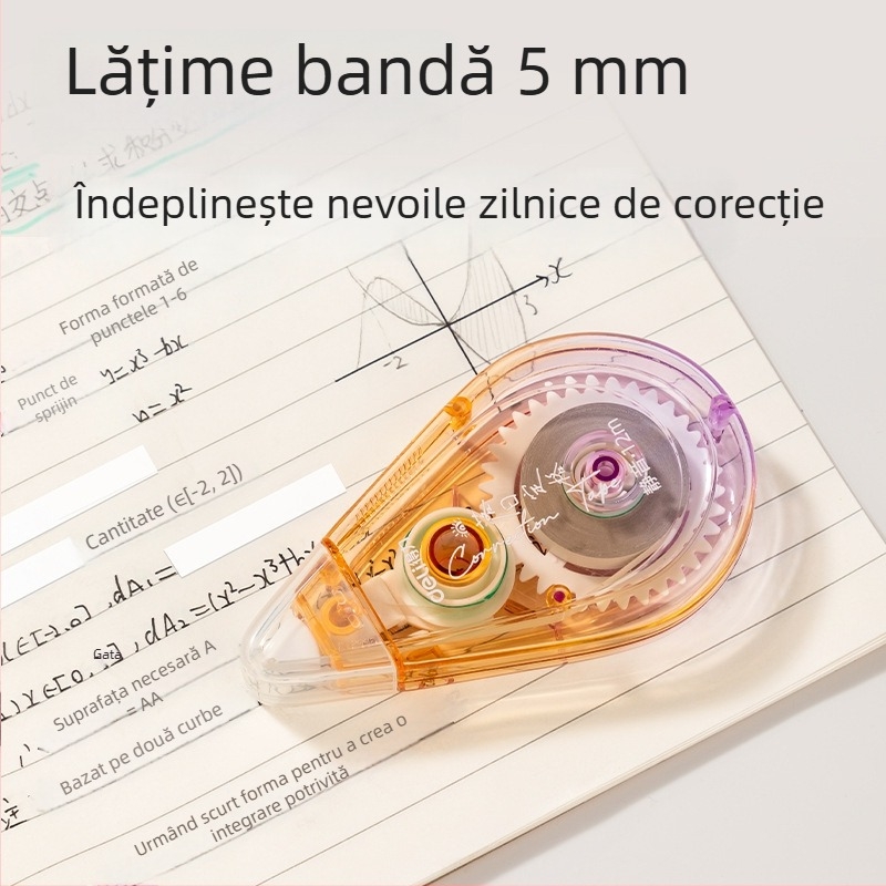 Bandă corectoare Deli, capacitate mare, culori în gradient Macaron, silențioasă, pentru elevi