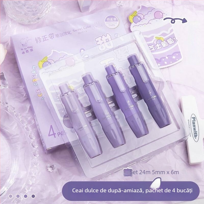 Bandă corectoare Kaba Bear cu mecanism de apăsare și nucleu înlocuibil, design modern pentru elevi