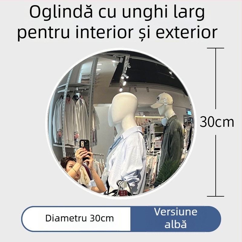 Oglindă convexă rotundă, portabilă pentru călătorii, oglindă foto manuală