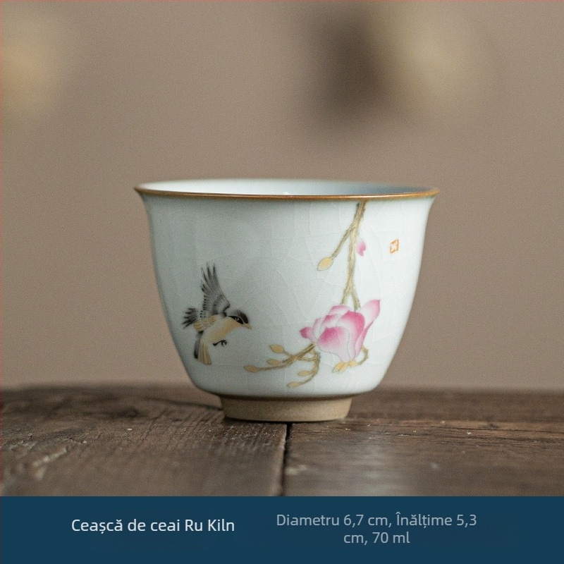 Ceașcă de maestru Ru Kiln, ceramică mică pentru degustare ceai, stil Jian Zhan, bol individual de ceai