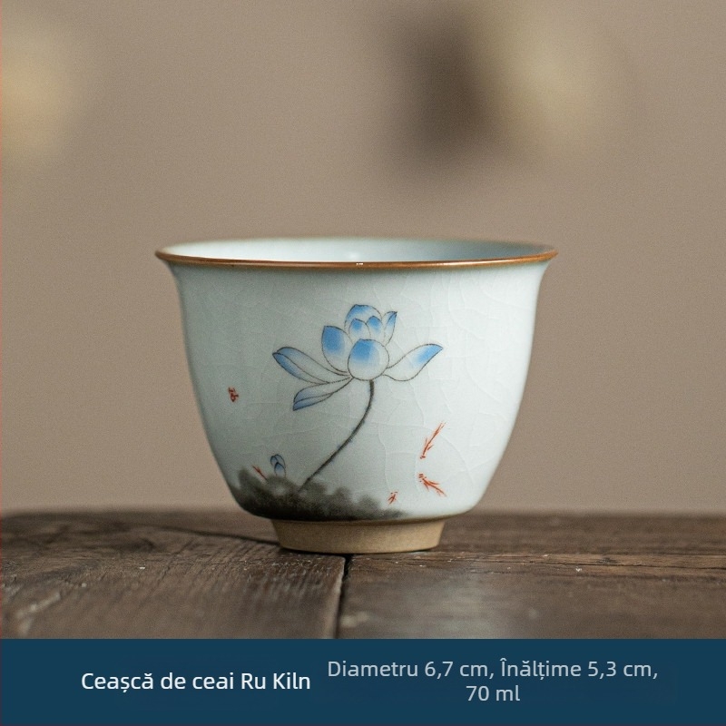 Ceașcă de maestru Ru Kiln, ceramică mică pentru degustare ceai, stil Jian Zhan, bol individual de ceai