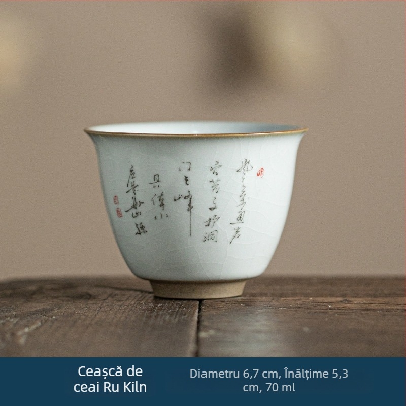 Ceașcă de maestru Ru Kiln, ceramică mică pentru degustare ceai, stil Jian Zhan, bol individual de ceai