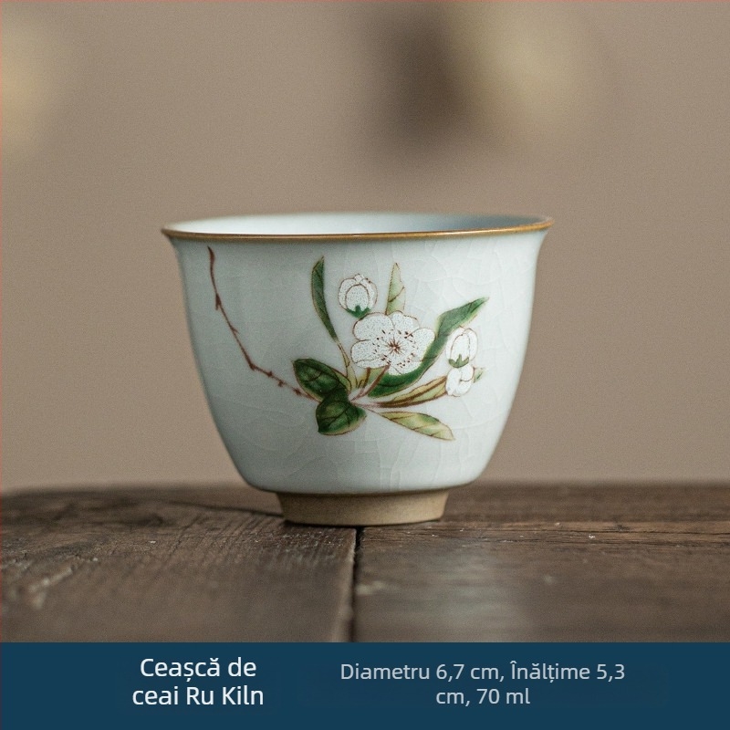 Ceașcă de maestru Ru Kiln, ceramică mică pentru degustare ceai, stil Jian Zhan, bol individual de ceai