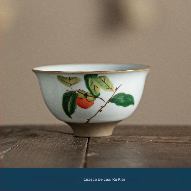 Ceașcă de maestru Ru Kiln, ceramică mică pentru degustare ceai, stil Jian Zhan, bol individual de ceai