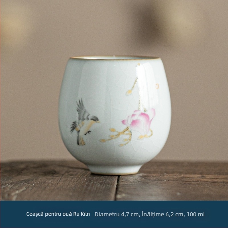 Ceașcă de maestru Ru Kiln, ceramică mică pentru degustare ceai, stil Jian Zhan, bol individual de ceai