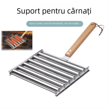 Gril detașabil din oțel inoxidabil pentru cârnați, grătar exterior, instrument portabil pentru casă