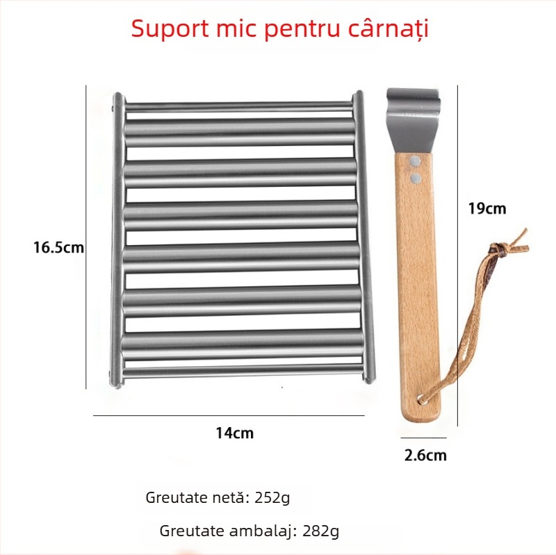 Gril detașabil din oțel inoxidabil pentru cârnați, grătar exterior, instrument portabil pentru casă