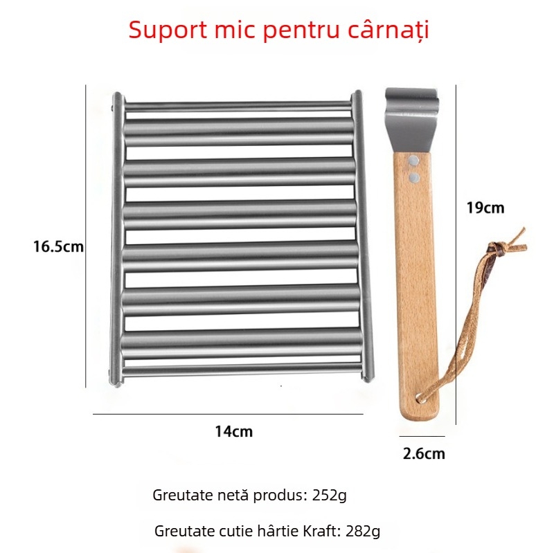 Gril detașabil din oțel inoxidabil pentru cârnați, grătar exterior, instrument portabil pentru casă