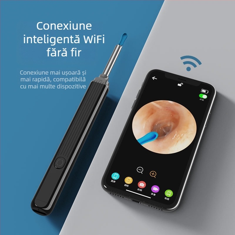 NE3Pro Instrument Wireless Inteligent pentru Curățarea Urechilor cu Endoscop și Linguriță Vizuală
