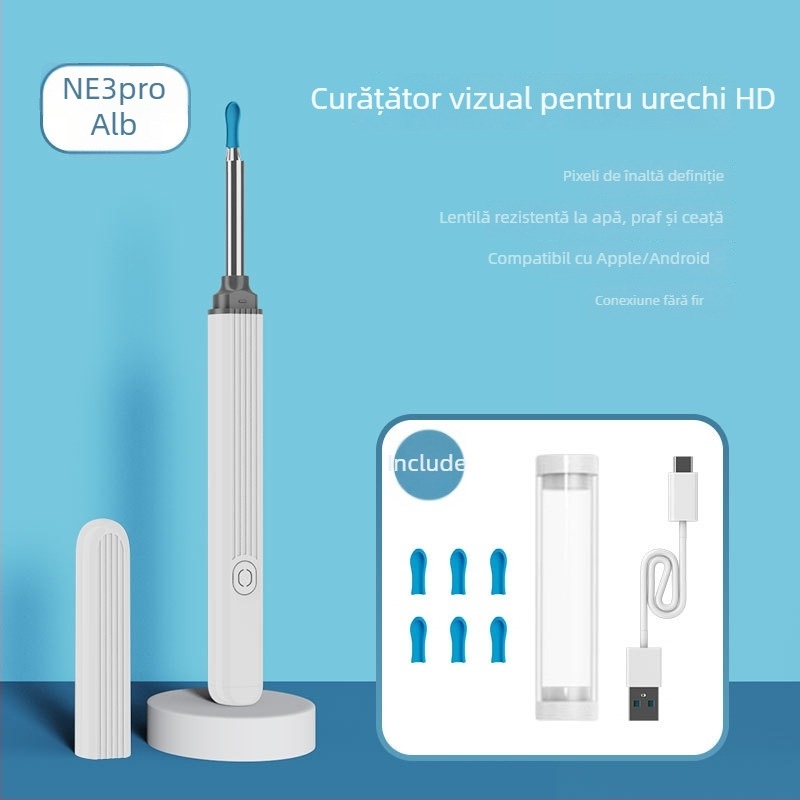 NE3Pro Instrument Wireless Inteligent pentru Curățarea Urechilor cu Endoscop și Linguriță Vizuală