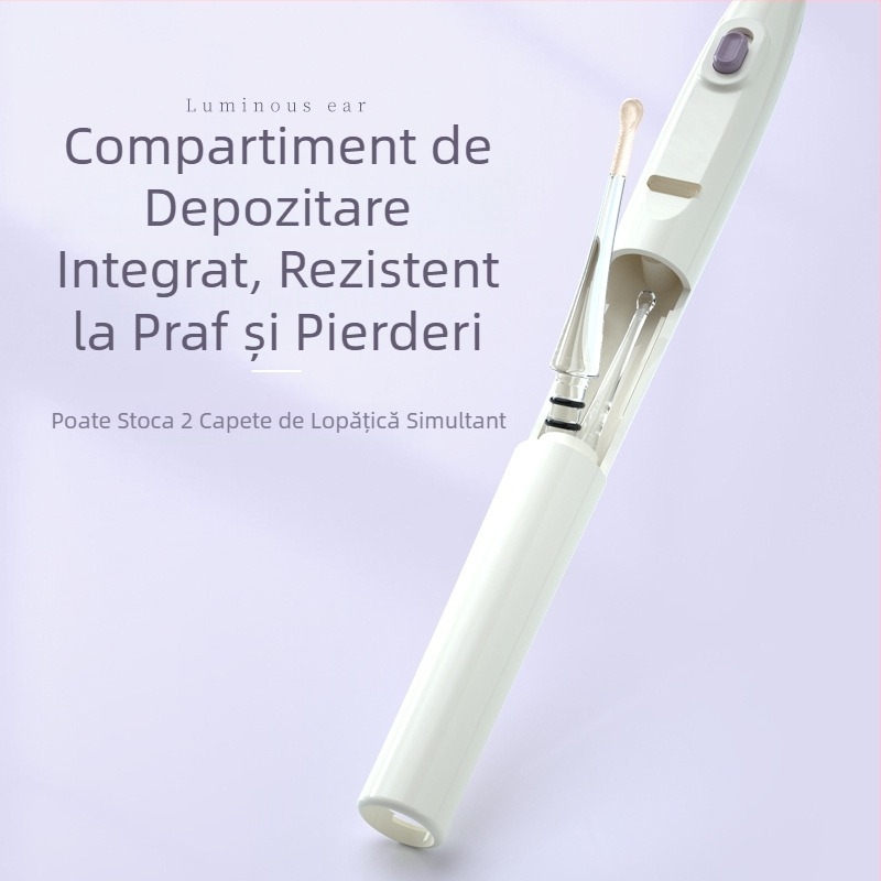 Unealtă de curățare a urechilor din silicon cu lumină, vârf moale, pentru sugari și copii, pensetă sigură cu ajutor vizual