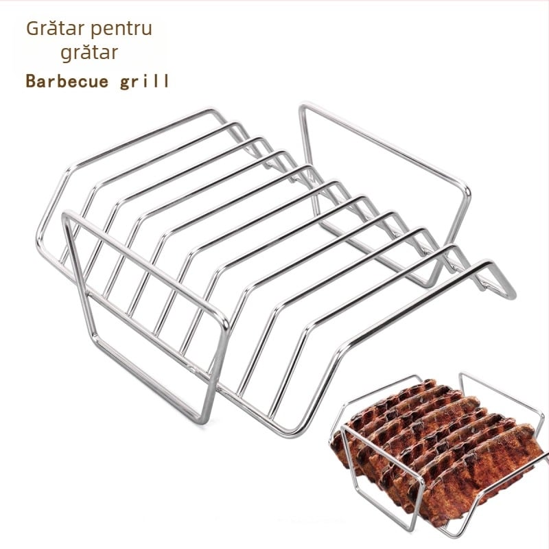 Grilaj BBQ pentru coaste, cotlete de miel, pui și friptură – oțel inoxidabil 304