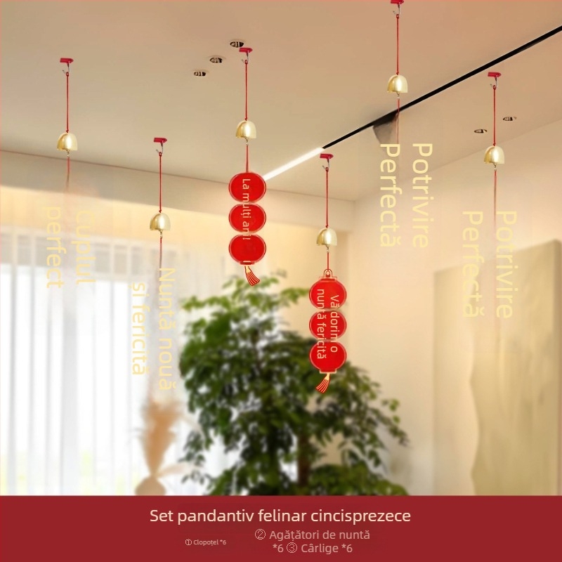 Clopoțel de vânt cu două fețe pentru casă nouă și nuntă, pandantiv pentru ușă