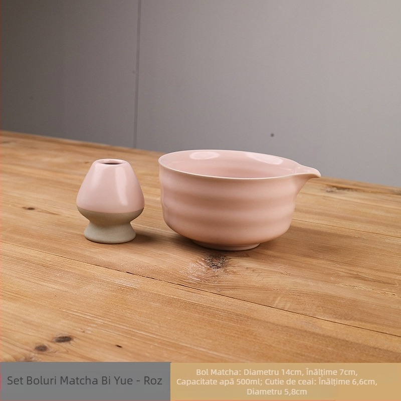 Set japonez de matcha: bol ceramic pentru matcha cu gură, suport pentru tel/whisk, lingură de ceai, tel de 100 din bambus pentru matcha, instrumente de pregătire a ceaiului din Dinastia Song