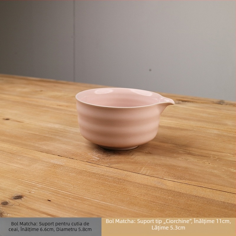 Set japonez de matcha: bol ceramic pentru matcha cu gură, suport pentru tel/whisk, lingură de ceai, tel de 100 din bambus pentru matcha, instrumente de pregătire a ceaiului din Dinastia Song