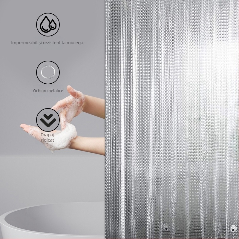 Modern minimalist 3D ochi de pisică, îngroșată perdea de duș PEVA mată pentru baie