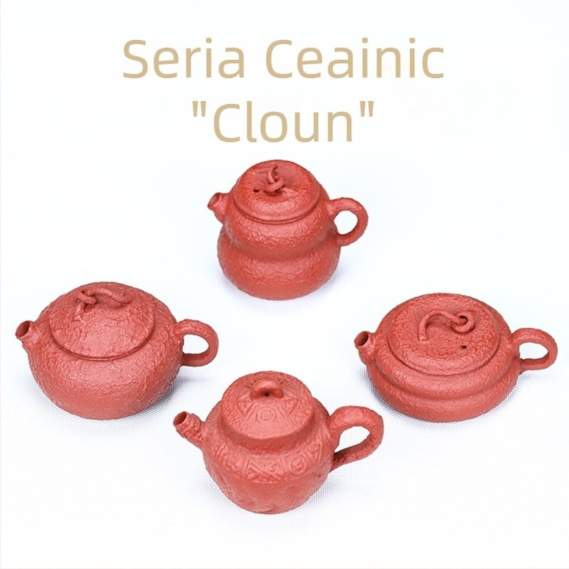 Ceainic din seria Clown Pot, Dahongpao, lut mov Yixing, lucrat manual din lut original, capacitate mică
