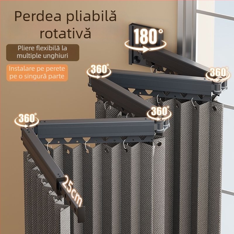 Set de perdele de duș pliabile cu separator invizibil pentru baie, perdea impermeabilă pentru zone uscate și ude, montaj fără găuri