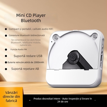Player CD portabil cu funcție de repetare pentru elevi, negru