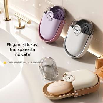 Cutie premium pentru săpun de călătorie, cu capac etanș, portabilă, cu orificii de drenaj – cutiuță mini de depozitare săpun