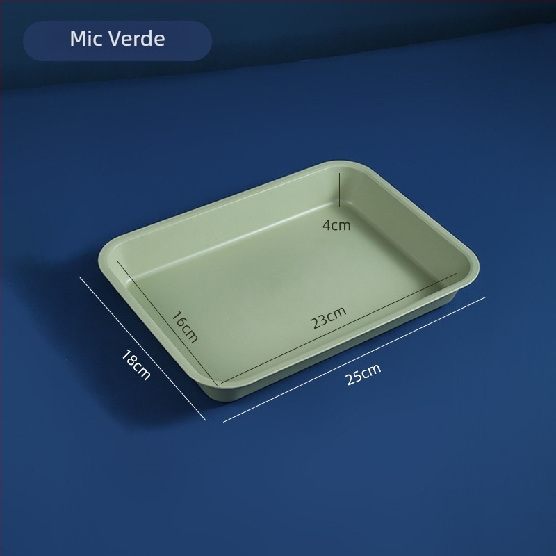 Tavă din plastic dreptunghiulară pentru cești de ceai și ceainic – tavă de depozitare adâncă și farfurie pentru fructe