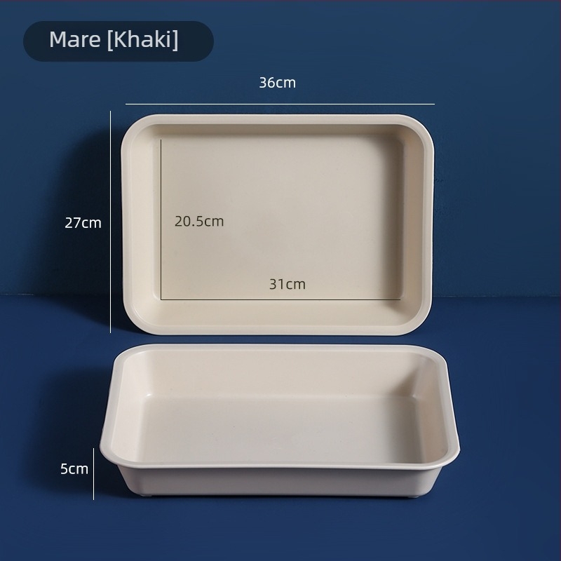 Tavă din plastic dreptunghiulară pentru cești de ceai și ceainic – tavă de depozitare adâncă și farfurie pentru fructe