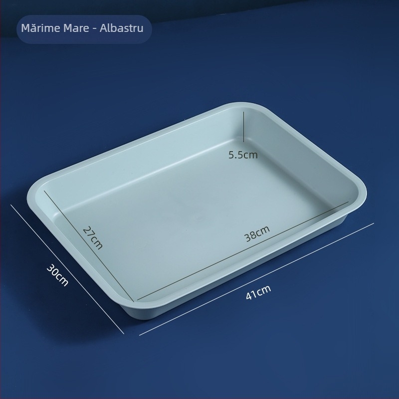 Tavă din plastic dreptunghiulară pentru cești de ceai și ceainic – tavă de depozitare adâncă și farfurie pentru fructe