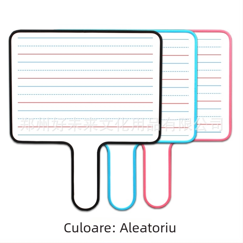 Tablă albă dublă, de mână, pentru clasă, suprafață ștergătoare, dimensiuni 15×20 cm