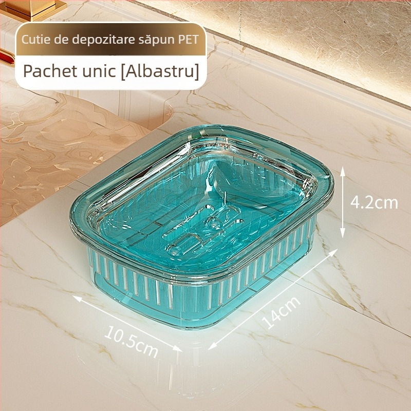 Cutie impermeabilă pentru săpun cu capac, pentru baie, ușor de transportat