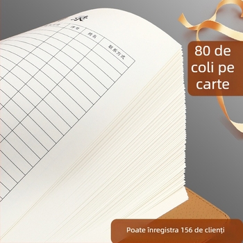 Caiet de evidență pentru clienții salonului de înfrumusețare – înregistrare membri și informații despre clienți, copertă PU, legare cu inel, 100–200 pagini