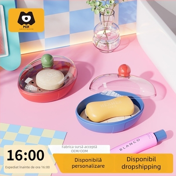 Cutie de săpun elegantă pentru baie, suport cu drenaj pe două niveluri, spațiu mare de depozitare pentru săpunuri de spălat