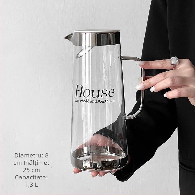 Carafă din sticlă borosilikată, transparentă, pentru băuturi reci