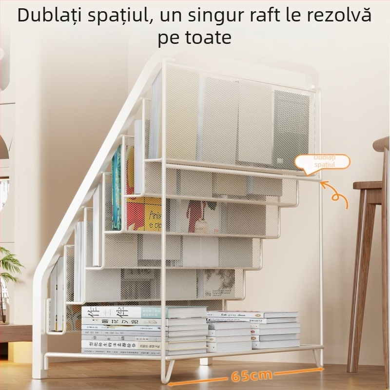 Raft de expunere pe podea pentru reviste, ziare și cărți, cu mai multe rafturi