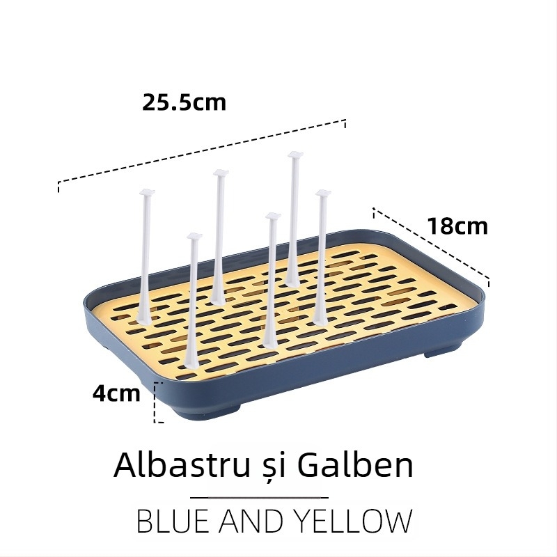 Tavă de ceai din plastic, dublu nivel, drenaj pentru căni