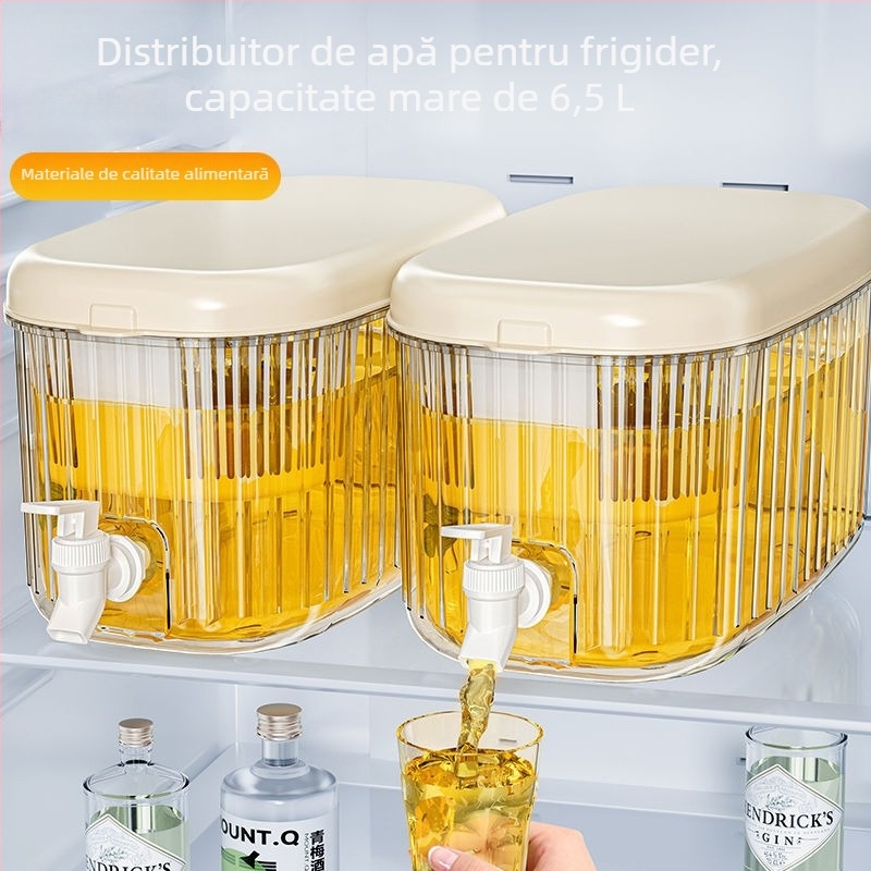 Recipient casnic pentru apă rece, cu robinet și filtru, capacitate mare, pentru fructe, ceai și băuturi răcoritoare