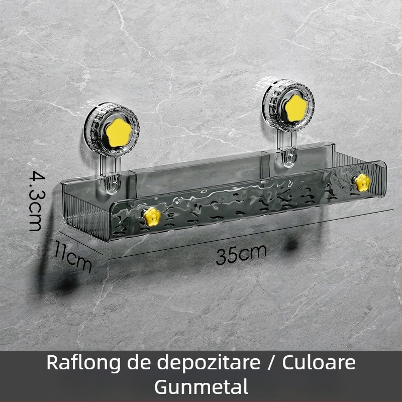 Raft de colț pentru baie, din PET, montaj pe perete, fără găuri, pentru chiuvetă