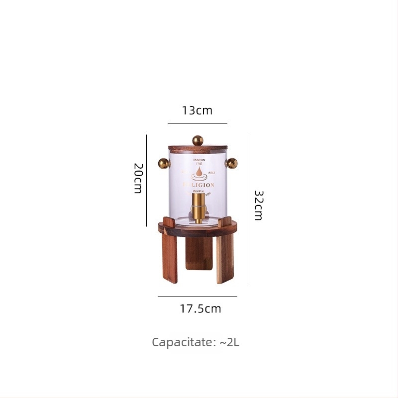 Carafă din sticlă cu robinet pentru băuturi și sucuri, rezistentă la temperaturi înalte și anti-explozie, design ușor luxos pentru casă sau restaurant, ceainic cu flori