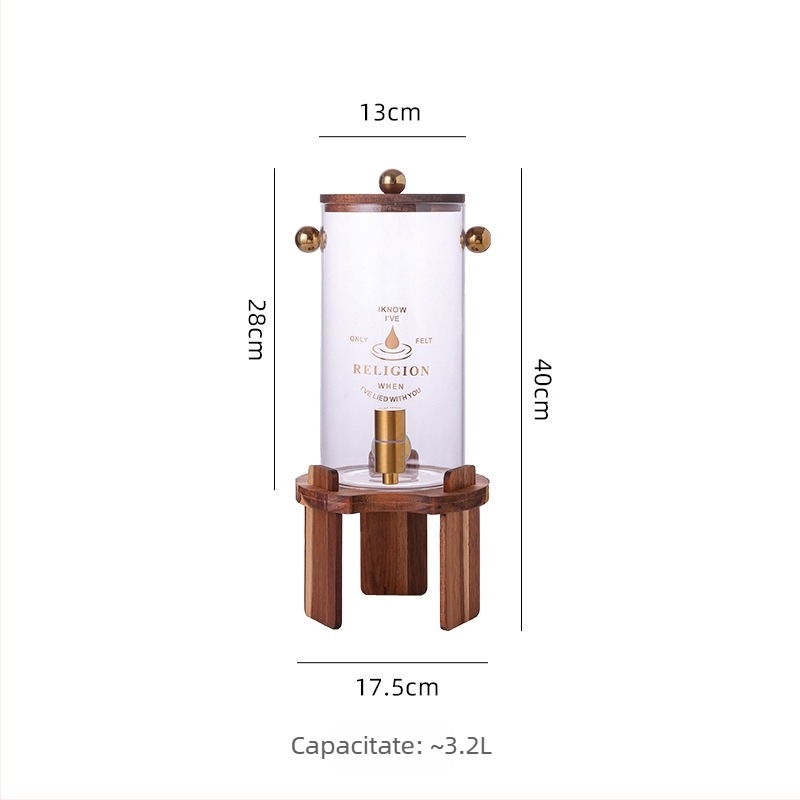 Carafă din sticlă cu robinet pentru băuturi și sucuri, rezistentă la temperaturi înalte și anti-explozie, design ușor luxos pentru casă sau restaurant, ceainic cu flori