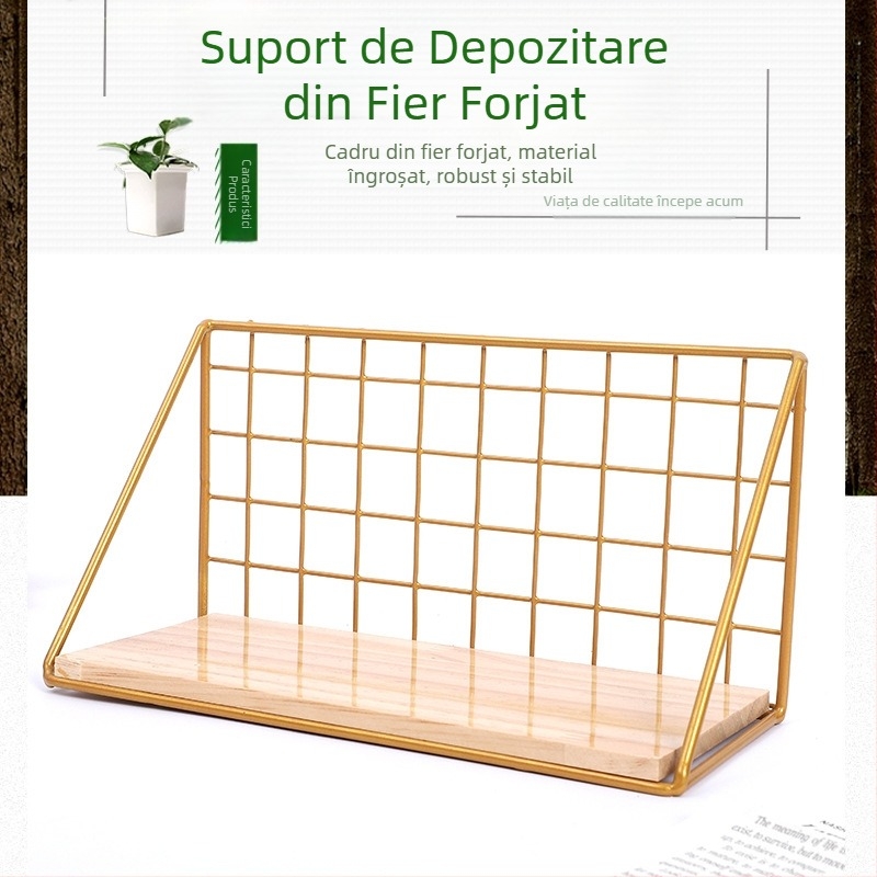 Raft de depozitare montat pe perete pentru baie și chiuvetă