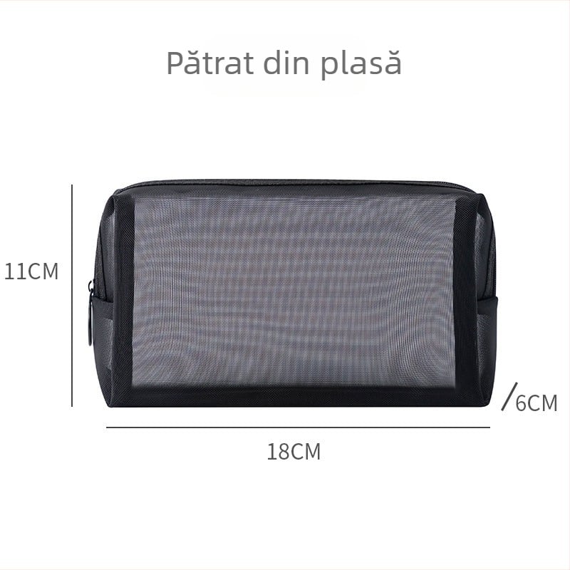 Geantă de machiaj din plasă, capacitate mare, organizator portabil pentru cosmetice, geantă mică pentru ruj și produse de igienă