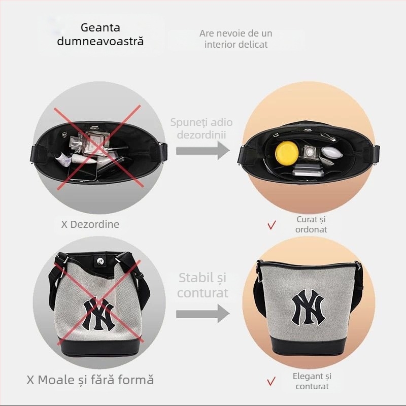 Liner pentru geantă MLB tote, organizator mediu cu fermoar, căptușeală care menține forma
