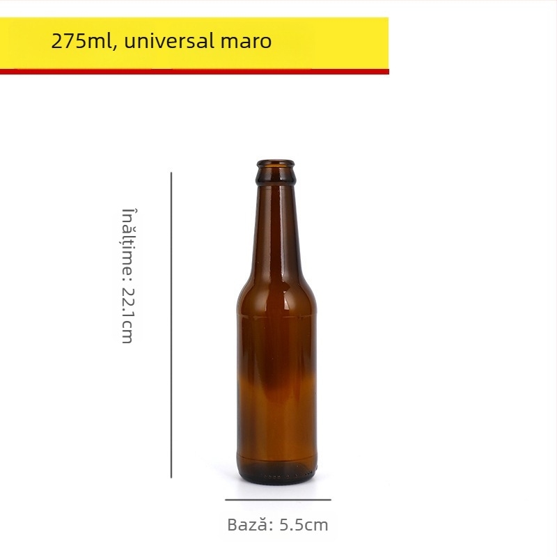 Sticlă maro pentru bere, goală, 330 ml/500 ml, protecție împotriva luminii pentru băuturi